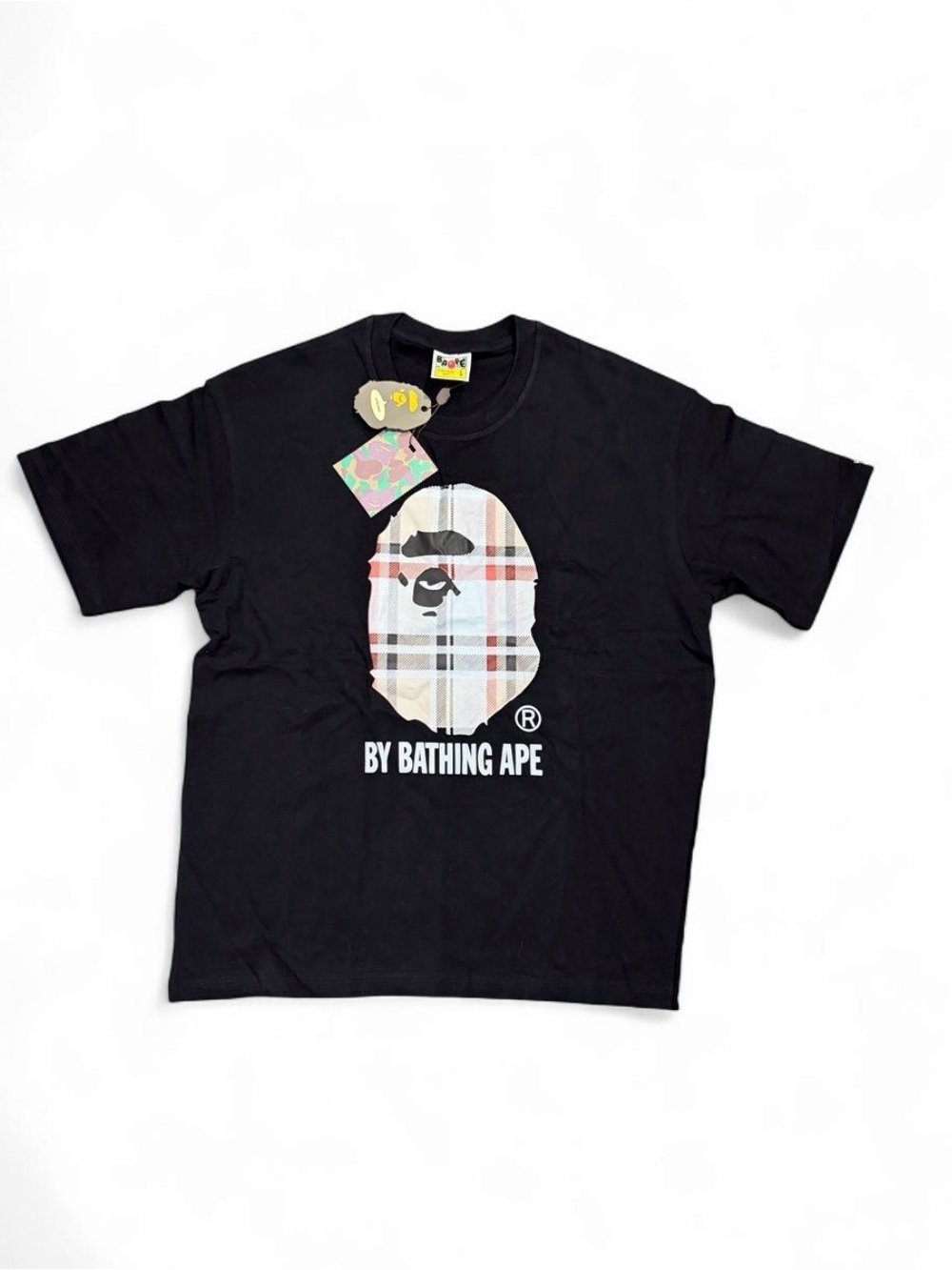 BAPE Black Plaid Ape Head T-Shirt – Brand New